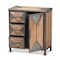 Baxton Studio Laurel Rustic Antique Grey Metal and Whitewashed Oak Brown Wood 3-Drawer Accent Storage Cabinet 182-11737-Zoro - alternate 9